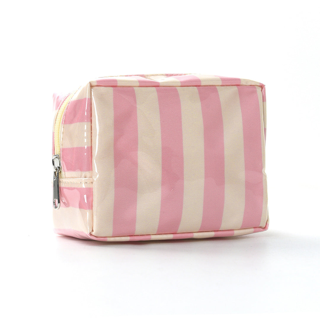 Waterproof Color Block Striped PVC Mini Pouch N6J243