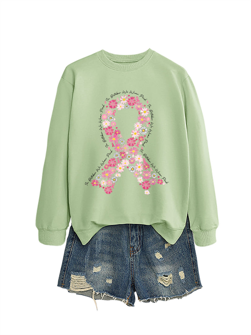 Casual Printed Crewneck Sweatshirt Women N6H046