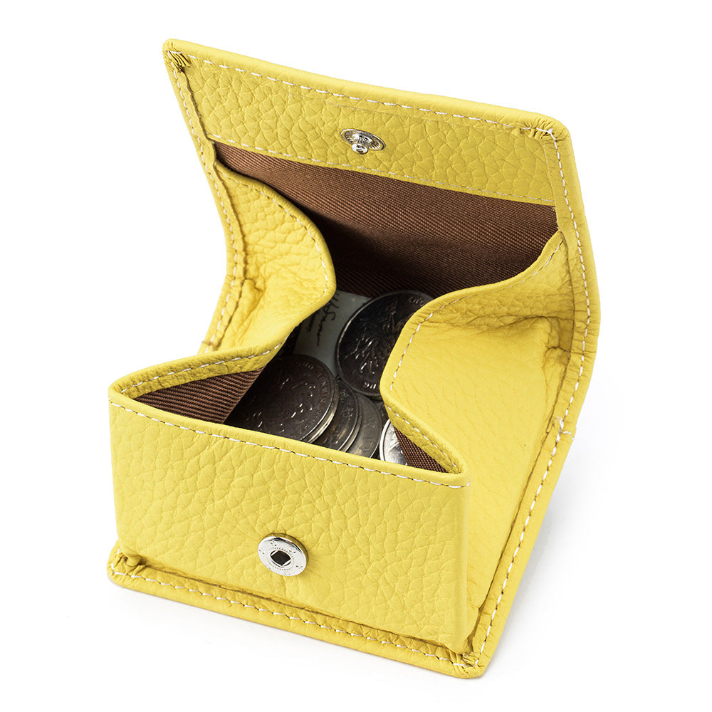Genuine Leather Snap Mini Coin Wallet Women N6B208