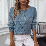 Load image into Gallery viewer, Diamond Sequin Knit Sweater Women Multiple Colors N5A284