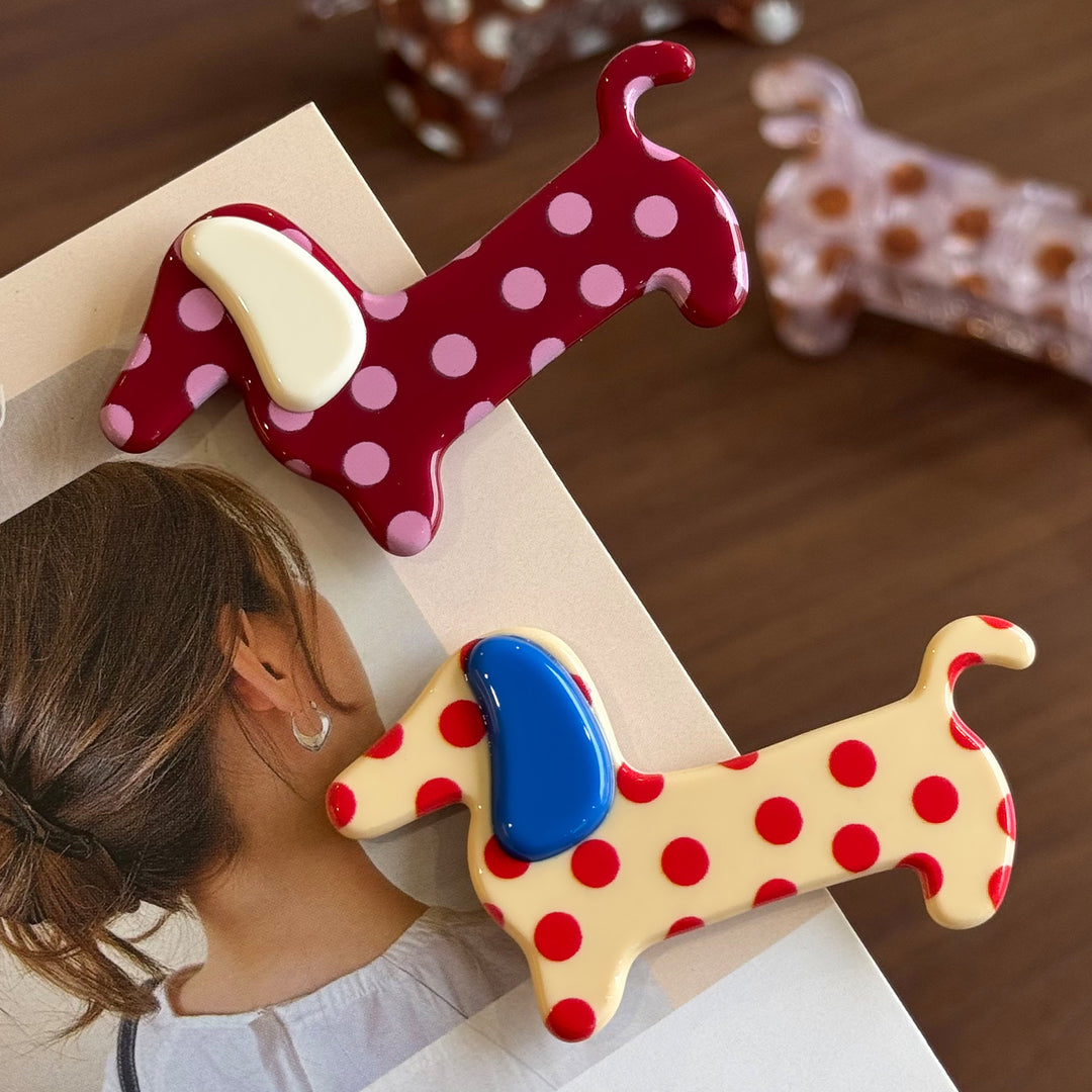 Dog Print Duckbill Hair Clip Women N6C374