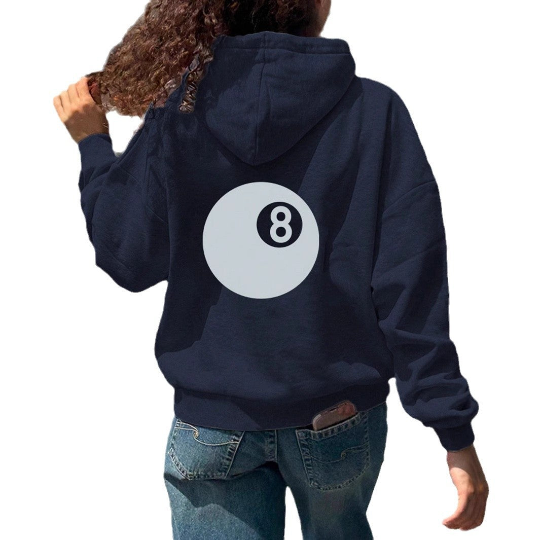 Billiard Hood Zip Sweater MidLight Grey Navy N5A161