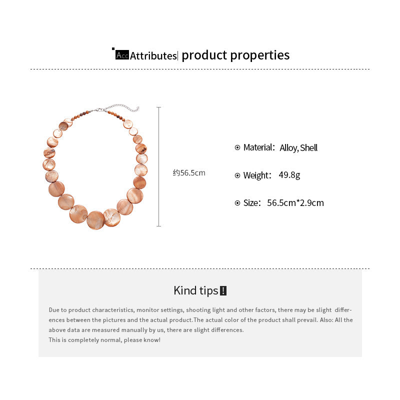 Womens Gradient Shell Beaded Necklace N6K187