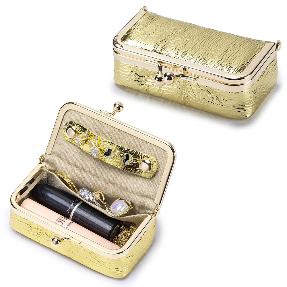 Pearlescent Nappa Leather Jewelry Pouch Cosmetic Bag N6G099