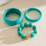 Load image into Gallery viewer, Oversized Acrylic Ombré Beaded Bangle Set 3-Piece N6H077