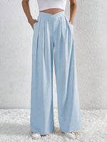 Load image into Gallery viewer, Pleated Wide Leg Work Pants Women N6B041