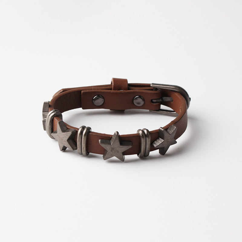 Punk Style Five-Point Star Alloy Bracelet S5P610