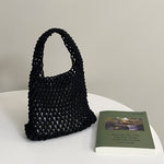 Load image into Gallery viewer, Crochet Cotton Rope Wristlet Beach Bag Inner Pocket N6E123
