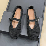Load image into Gallery viewer, Handwoven Ballet Mary Jane Flat Shoes Women Leather N6G244