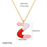 Load image into Gallery viewer, Alphabet Enamel Capsule Necklace Steel Gradient Color S5P234
