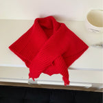 Load image into Gallery viewer, Fringe Knit Shawl Neck Warmer Triangle Cape Women N6H309