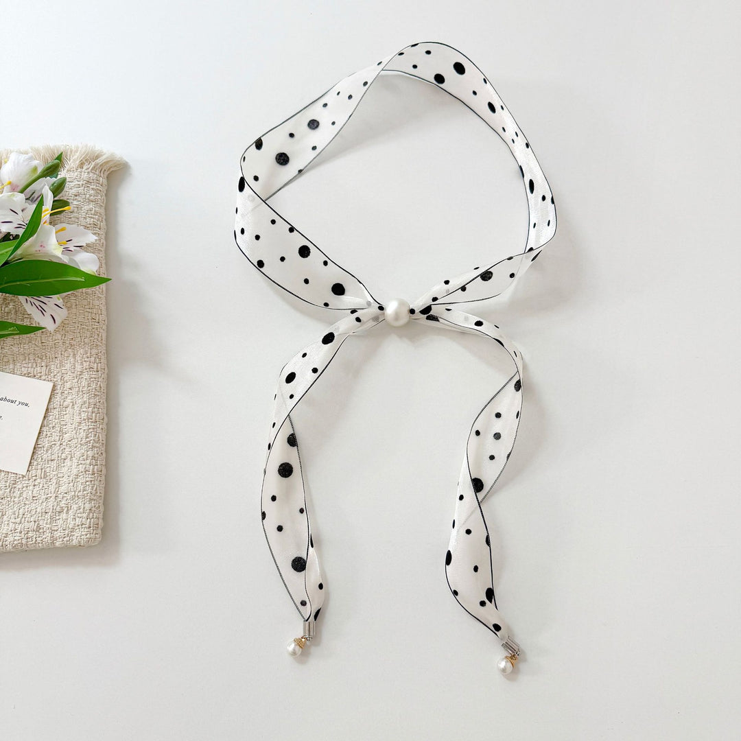 Women's Polyester Pearl Charm Neck Scarf N6J146
