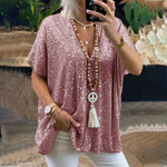 Load image into Gallery viewer, Womens Urban Sparkle V Neck Top Multi N25A058