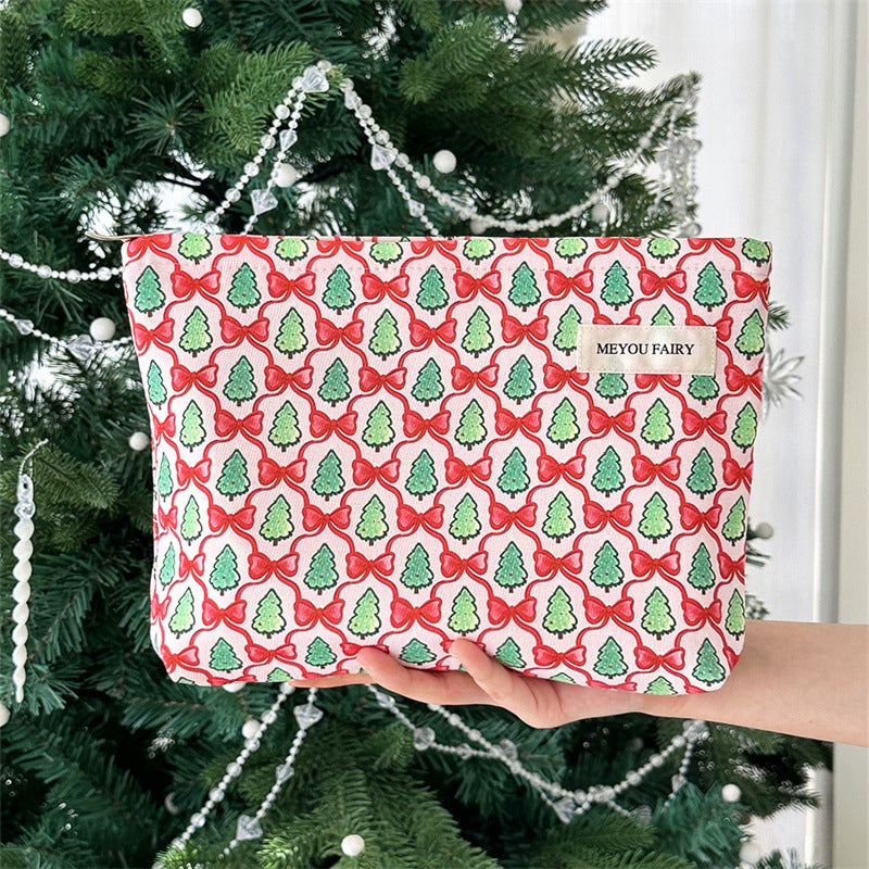 Womens Christmas Print Polyester Cosmetic Bag N6K107