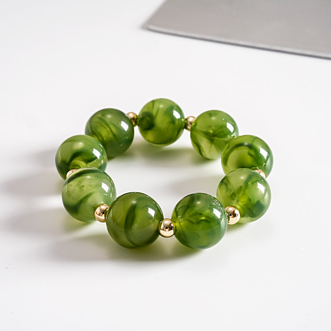 Vintage Resin Rhinestone Rivet Geometric Bangle Women N6H072
