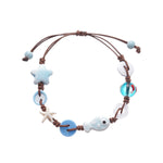 Load image into Gallery viewer, Ceramic Bracelet Braided Starfish Floral Marine Motif S5P177
