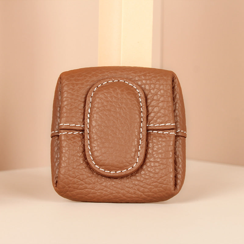 Genuine Leather Coin Purse With Keychain Women N6D030