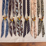 Load image into Gallery viewer, Vintage Paisley Polka Dot Beaded Scarf Necklace N6G237