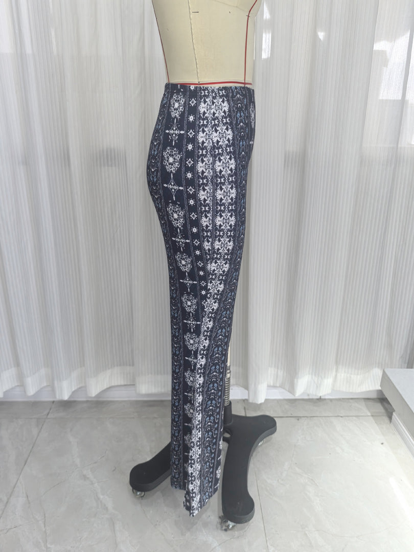 Bohemian High Waist Flared Leggings Pants Women N6F233
