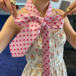 Load image into Gallery viewer, Vintage Polka Dot Embroidered Scarf Belt Necktie N6G231