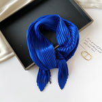 Load image into Gallery viewer, Pleated Satin Scarf Solid Square Lightweight Women N6G217