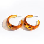 Load image into Gallery viewer, Womens Vintage Leopard Print C Shape Acrylic Stud Earrings N6K157