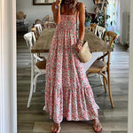 Load image into Gallery viewer, Bohemian Print Spaghetti Strap Dress Pink N5Z204
