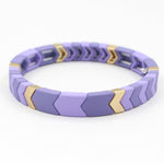 Load image into Gallery viewer, Enamel Bead Geometric Bangle Alloy Violet Matte S5P181