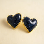 Load image into Gallery viewer, Womens Vintage Marbled Heart Acrylic Stud Earrings N6K152