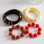 Load image into Gallery viewer, Vintage Resin Ombré Stud Circle Geometric Bangle N6H074