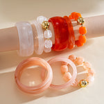 Load image into Gallery viewer, Oversized Acrylic Ombré Beaded Bangle Set 3-Piece N6H077