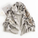 Load image into Gallery viewer, Floral Print Faux Cashmere Wrap  M5A180