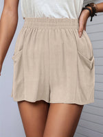 Load image into Gallery viewer, High Waist Casual Linen Shorts Women Dual Pocket N6F238