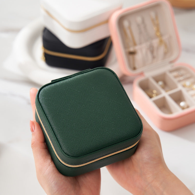 Portable Travel Jewelry Box PU Leather Organizer N6G277