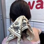Load image into Gallery viewer, Ocean Print Square Scrunchie Vintage Beach Hair Scarf N6F136