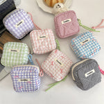 Load image into Gallery viewer, Padded Plaid Corduroy Pouch Women Multi purpose S5P870