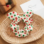 Load image into Gallery viewer, Christmas Polka Dot Plaid Bunny Ear Scrunchie N6K005