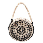 Load image into Gallery viewer, Hand Woven Wooden Bead Circle Bag Drawstring Closure S5P370
