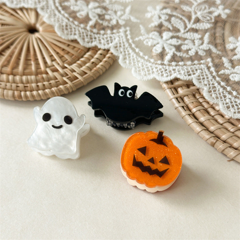 Halloween Pumpkin Bat Ghost Cat Acrylic Claw Clip N6H201
