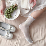 Load image into Gallery viewer, Silk Mesh Ruffle Socks Women N6C164