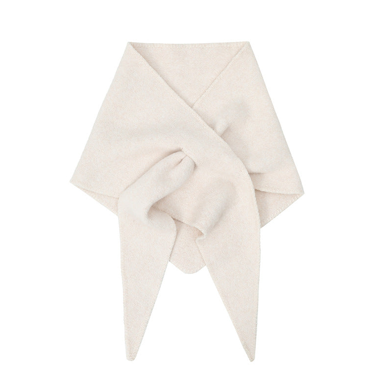 Wool Knit Triangle Shawl Scarf Women Winter N6H236