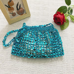 Load image into Gallery viewer, Hand Beaded Acrylic Crescent Bag Open-Top Design S5P405