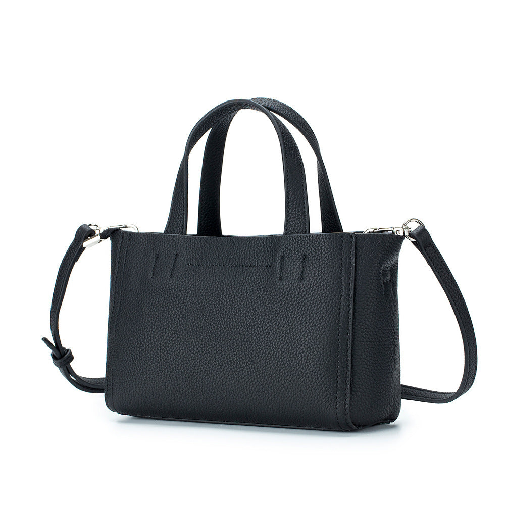 Genuine Leather Top Handle Bag Square Mini Tote N6F111
