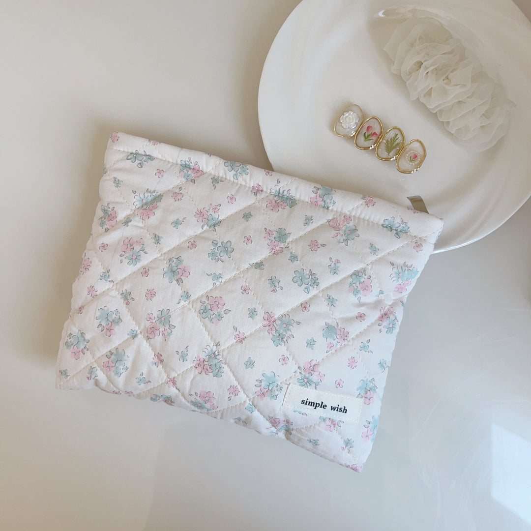 Floral Quilted Compact Organizer Cotton Canvas S5P359