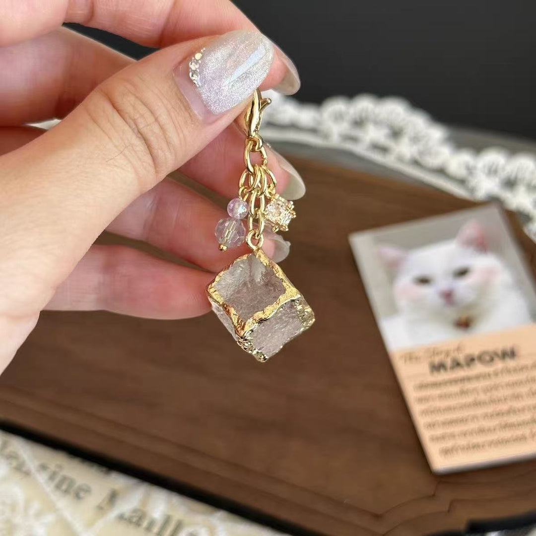 Ice Cube Pendant Keychain for Women N6D043