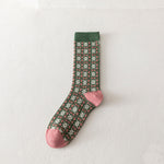 Load image into Gallery viewer, Double Needle Knit Mid-Calf Socks Women Cotton N6H022