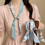 Load image into Gallery viewer, Womens Vintage Brown Plaid Scarf Necklace N6K275