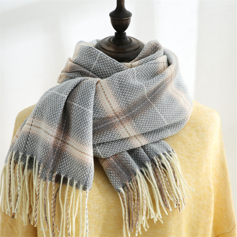 Woven Fringe Faux Cashmere Wrap M5A230