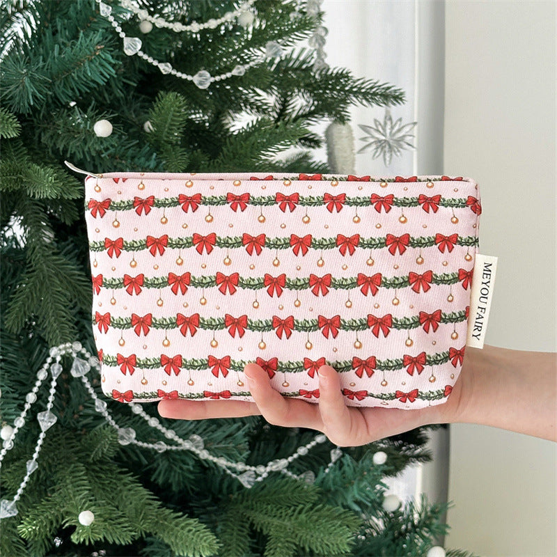 Womens Christmas Print Polyester Cosmetic Bag N6K107