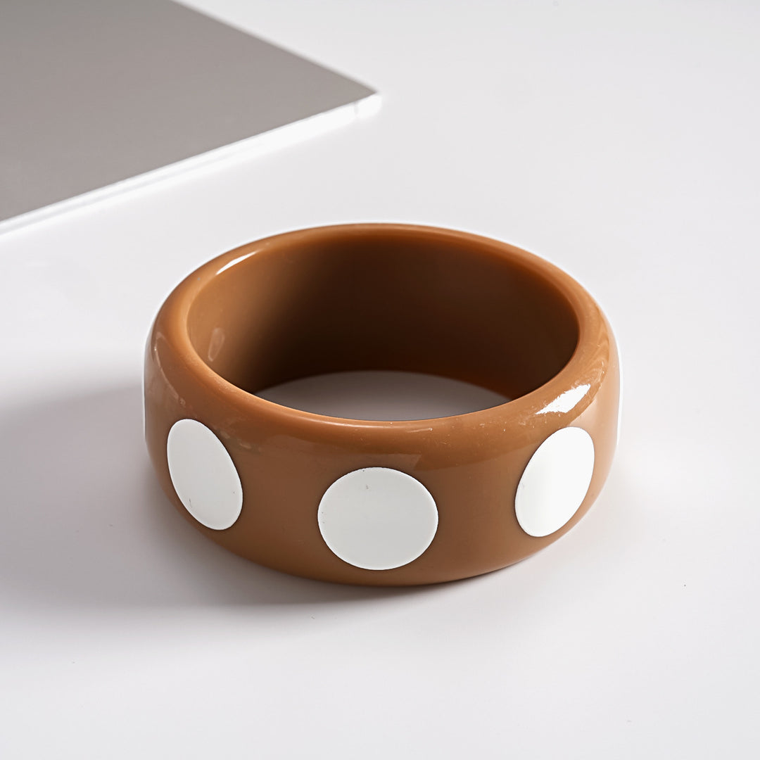 Dopamine Resin Round Polka Dot Bangle Women N6H079